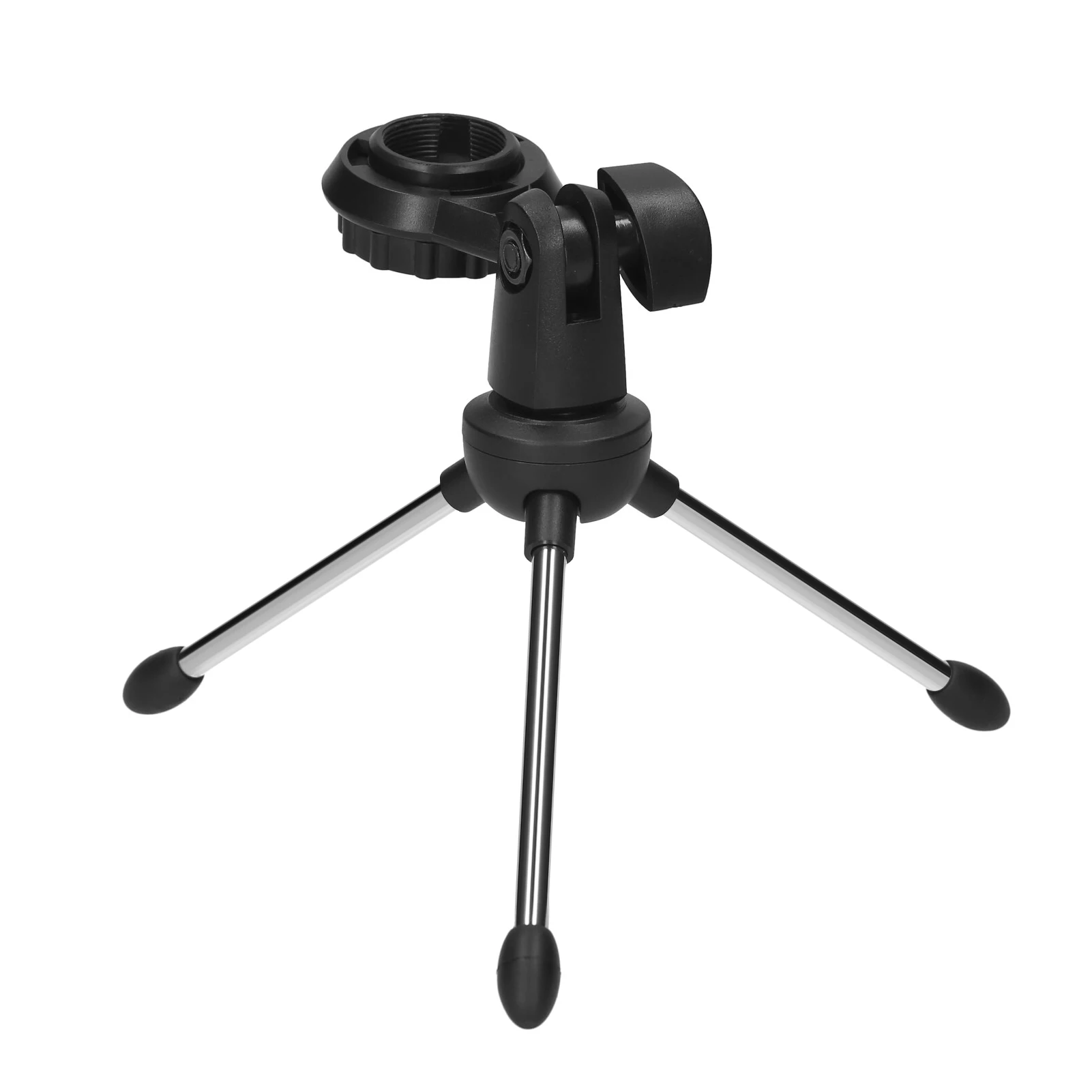 Foldable Desktop Microphone Tripod Stand 5/8 Inch Threaded Mount Portable Mic Holder for Meetings