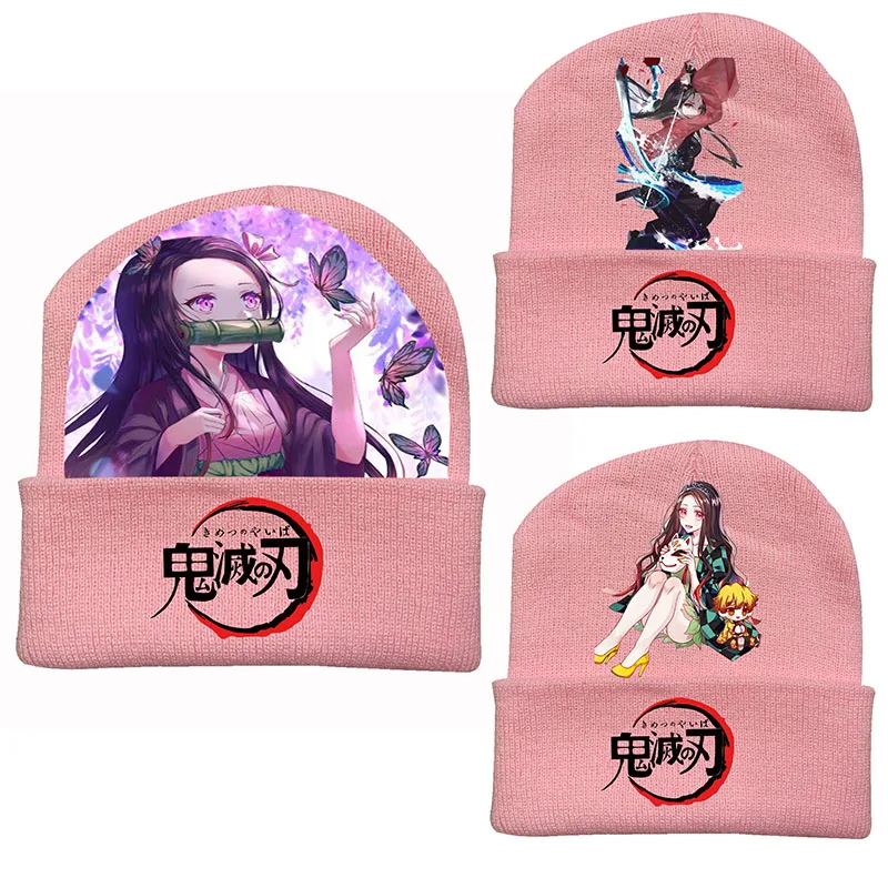 

Ghost Blade Pop Knitted Beanie Hats Unisex Solid Hip-hop Hat Cap Female Winter Hat Knitted Cute Autumn/winter Wild Wool Hat