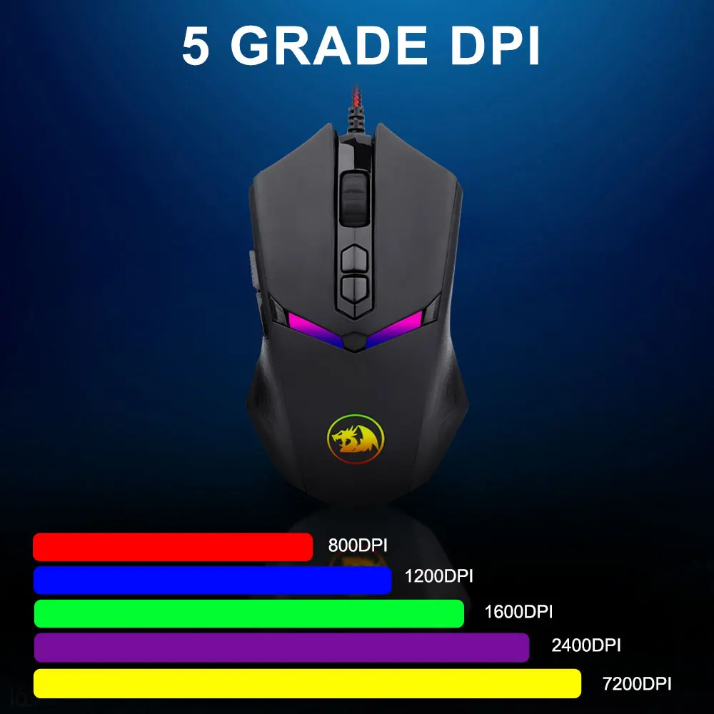 Redragon Nemeanlion 2 M602-1 Usb Wired Gaming Computer Mouse 7200dpi 6  Buttons Mice Backlit Rgb Programmable Ergonomic Pc Gamer - Mouse -  AliExpress