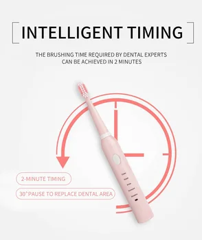 

USB Charging Dynamic Toothbrush Teeth Whitening Straight Couples Adult Ultrasonic Five Levels Intelligent Waterproof