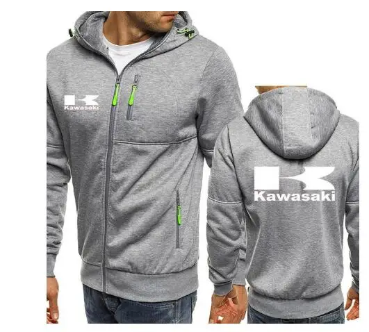 Толстовки для мотогонок Kawasaki Moto мужские повседневные толстые теплые толстовки зимнее пальто повседневная куртка для верховой езды - Цвет: Золотой