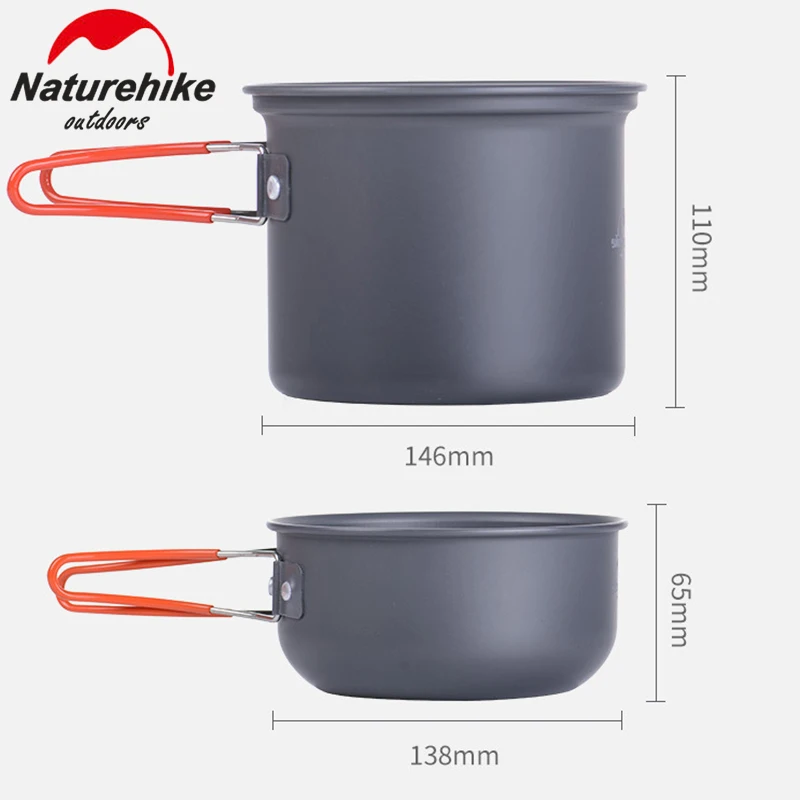 Naturehike для приготовления пищи чаша горшок плита духовка Набор Открытый Кемпинг посуда