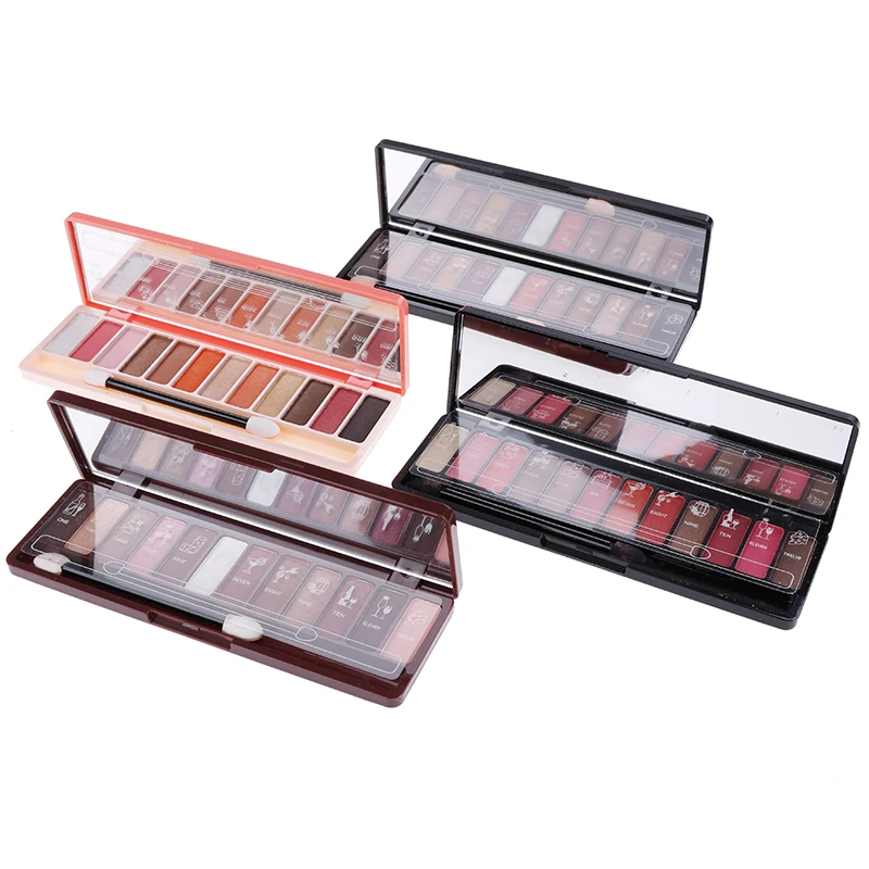 12 Color Matte Eye Shadow Of Cherry Blossoms Suit Waterproof Pearl Light Dumb Light Lasting Coloration Eye Shadow