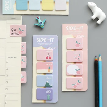 

1 Pcs Cute 80 Sheets Peach Cherry Animals Paper Memo Pads Sticky Notes for Kids Gifts School Office Supplies Stationery