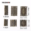 YNIZHURE 10PCS Cabinet Door Hinge Door Hinges For DIY Box Furniture Hinges With Screws 4 Holes Bag Accessory Bronze Tone ► Photo 2/6