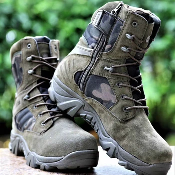 

Army Combat Boots Military Boots Men Hiking Shoes Breathable Tactical Combat Desert Training Size 39-47 Anti-Slip Trekking Shoes