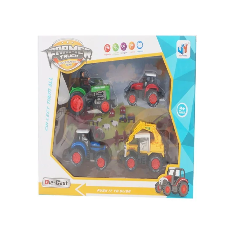 

CHILDREN'S Toy Model Warrior Farmer Car Engineering Vehicle Packaged Combination Collocation Agricultural Model Toy