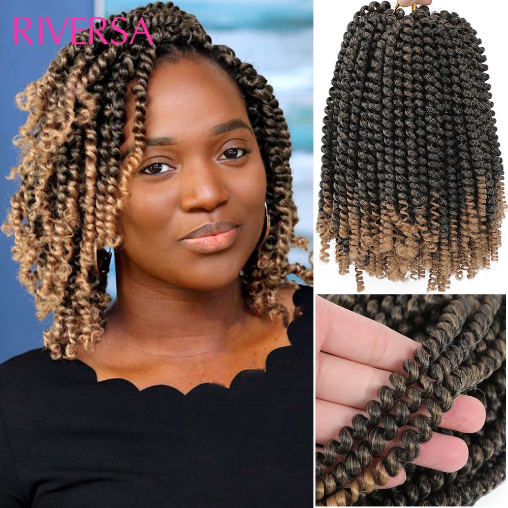 Riversa Spring Twist Crochet Hair 4 Packs Spring Twist Crochet Braiding Hair  Ombre 1b 27 30 350 Colors Synthetic Hair Extensions - Synthetic Braiding  Hair(for Black) - AliExpress