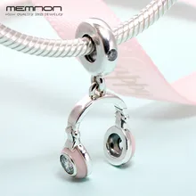 Весенние розовые подвесные Подвески в наушниках, 925 пробы серебряные браслеты с бусинами, ожерелье с кулоном, сделай сам, серебряные 925 для изготовления ювелирных изделий