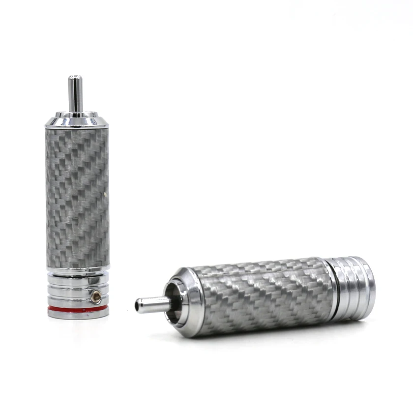 4pcs hi-end RCA plug hifi audio Carbon Fiber Rhodium plated Non Solder Phono Male connector | Электроника