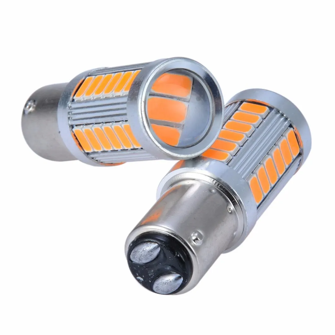 2pcs 1157 5630 33SMD LED Brake Stop Reverse Backup Turn Signal Light Bulb Amber Stop Lamp For Auto Truck SUV