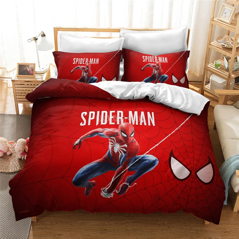 

Red 3d Spiderman Printed Bedding Set Children Boys Girls Cartoon Duvet Cover Sets Comforter Quilt Cover Pillowcase Free Shipping