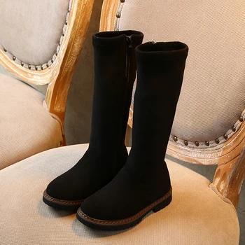 

Knee-high Boots Kid Girls Princess shoes Fashion Tall Boots Children's Big Girl Single Shoes Black Winter Autumn SX285