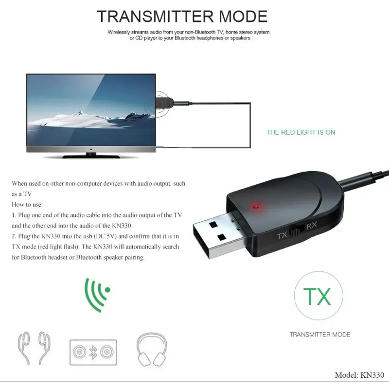 USB Bluetooth ключ адаптер 5,0 для ПК Компьютерная Колонка Беспроводная мышь Bluetooth музыкальный аудио приемник передатчик aptx