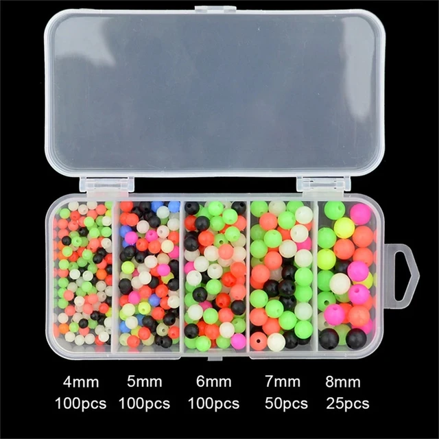 375pcs/set 4/5/6/7/8mm Mixed Color Fishing Beads Assorted Hard Plastic  Round Floating Fishing Beads Fishing Gadgets Accessories - AliExpress