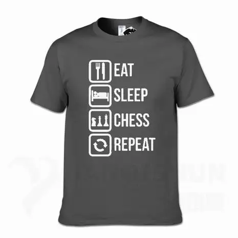 Повседневная футболка с надписью «Eat Sleep Chess Repeat», забавные мужские футболки, Подарочная хлопковая футболка с коротким рукавом, модные хлопковые топы 16 цветов