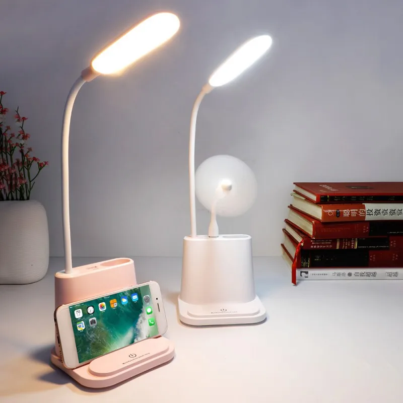 

Multifunctional USB Charging Desk Lamp Portable Touch Control Table Lamp With Warm Light And White Light