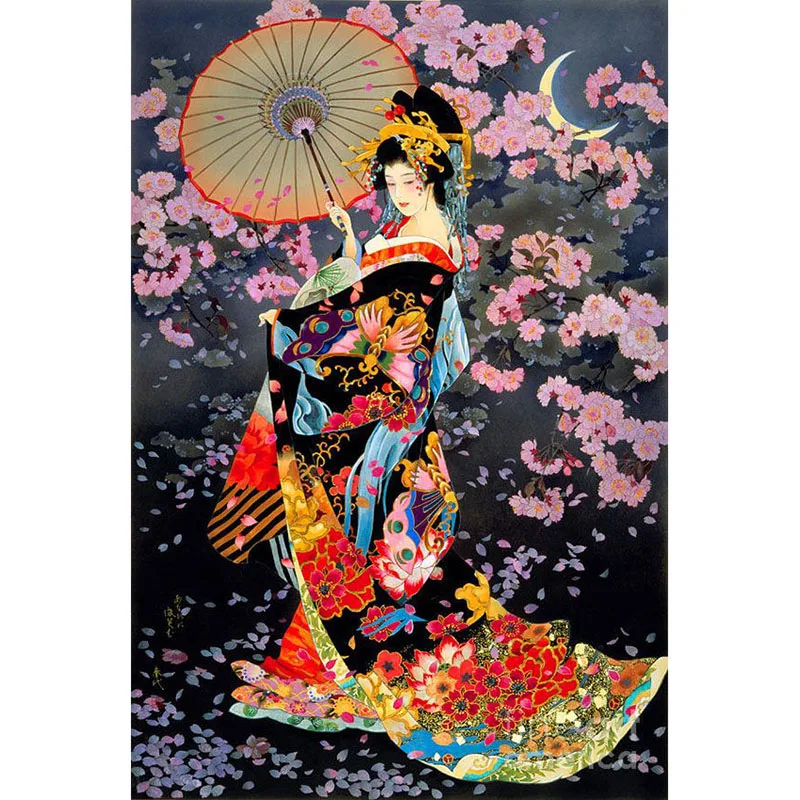 Алмазная 5D картина сделай сам Японская женщина полностью круглая вышивка