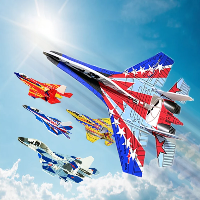 DIY LED SU27 SU35 electric hand throwing glider airplane foam airplane model party glider airplane toy children's game 1 DIY LED SU27 SU35 electric hand throwing glider airplane foam airplane model party glider airplane toy children's game 1