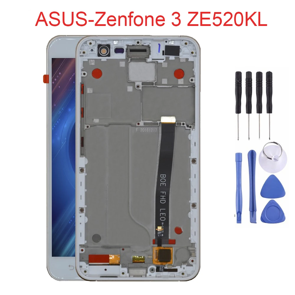 ЖК-дисплей для ASUS-Zenfone 3 ZE520KL Z017D Z017DA Z017DB с рамкой и сенсорным экраном сменный в
