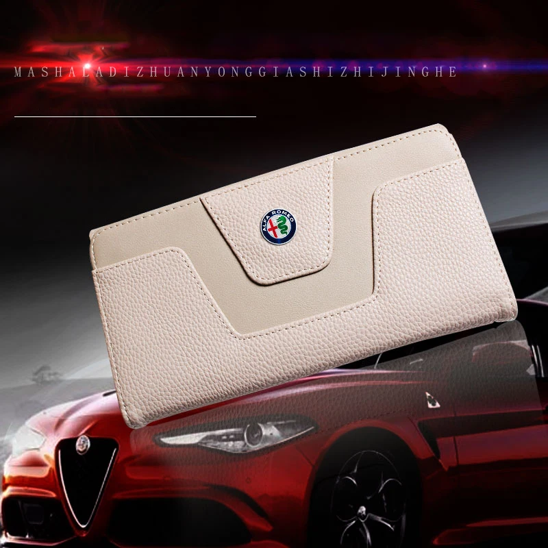 Для Alfa Romeo giulia 147 stelvio 159 автомобильный Органайзер с козырьком, держатель из Натуральной Кожи, Чехол для очков, автомобильные аксессуары