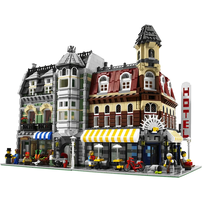 

Lepining 2133PCS Creator Expert Make & Create Cafe Corner Model Green Grocer Building Blocks Toys Bricks 15002 10182 kids gifts