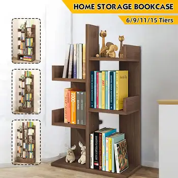 

Furniture-Decor Study-Bookcase Wooden Tree-Shaped Multi-Grid Bookcases Book-Rack Display-Shelf