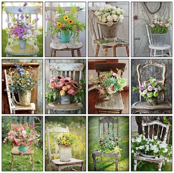 

Evershine Diamond Painting Flower Chair 5D DIY Diamond Embroidery Cross Stitch Kit Full Square Round Drill Home Decor Crafts