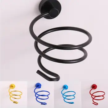 

Spiral Hair Dryer Blower Holder Bathroom Hanger Mounted Iron Stand Organizer