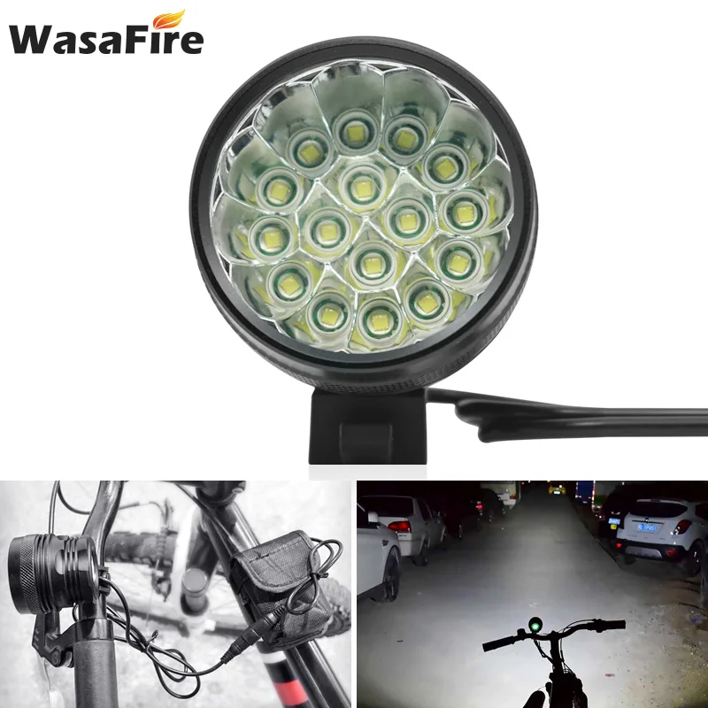 Billige WasaFire Fahrrad Front Licht Scheinwerfer 40000 Lumen 16 * T6 LEDs Fahrrad Scheinwerfer Taschenlampe für Nacht Reiten Läuft luz bicicleta