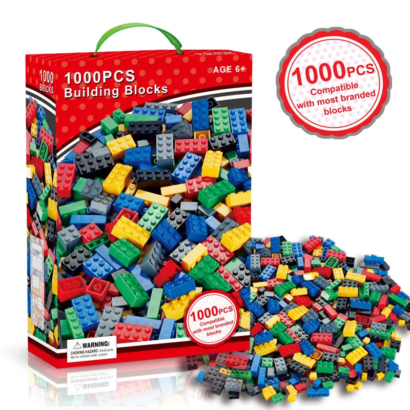 

DIY Building Blocks Brick Classic Bulk Sets Compatible Assemble Particles Children Creative Enlighten Toys with Gift 500/1000pcs