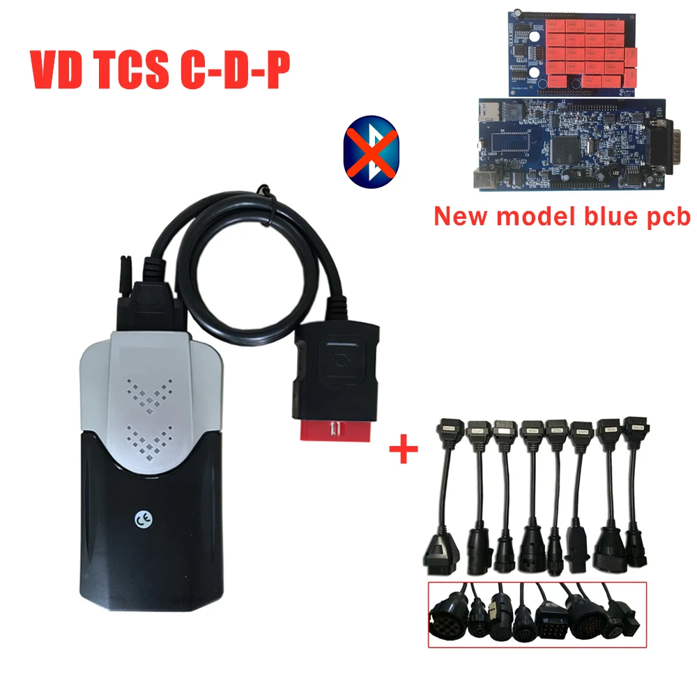 vci 8,0 pcb vd tcs c-d-p+ 16 автомобилей/грузовиков Кабели с bluetooth usb кабели vd ds150e c-d-p для delphis obd автомобиля диагностический инструмент - Цвет: without bluetooth