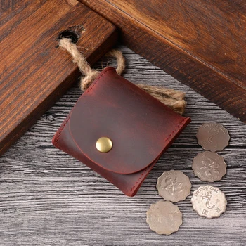 

Vintage Design Good Qualtiy Cow Leather Coin Purse Mini Small Wallet Female Real Cow Leather Individuation Men Women Coin Bag