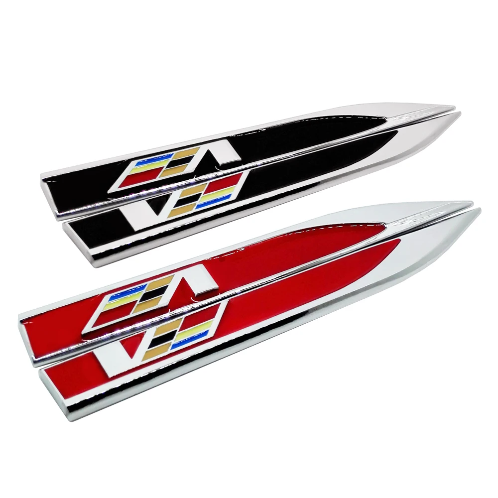 

Car Fender Side Decoration Sticker V Logo Emblem Badge Decal For Cadillac CTS SRX Escalada BLS XT5 CT6 XTS ATS XLR SLR STS Dts