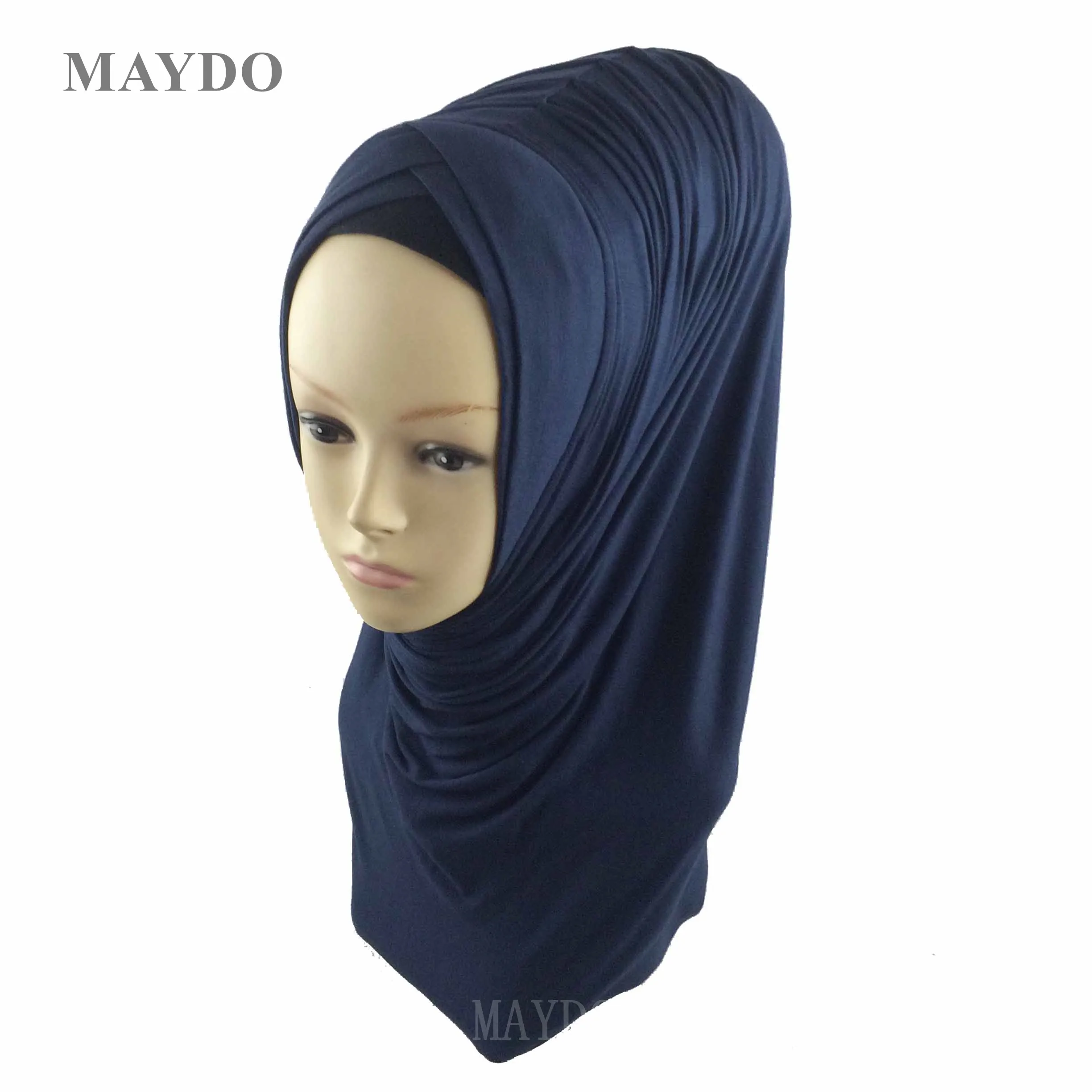 TJ29 Модный складной мусульманский хиджаб повязка на голову пашминовый мусульманский платок - Цвет: TJ290010