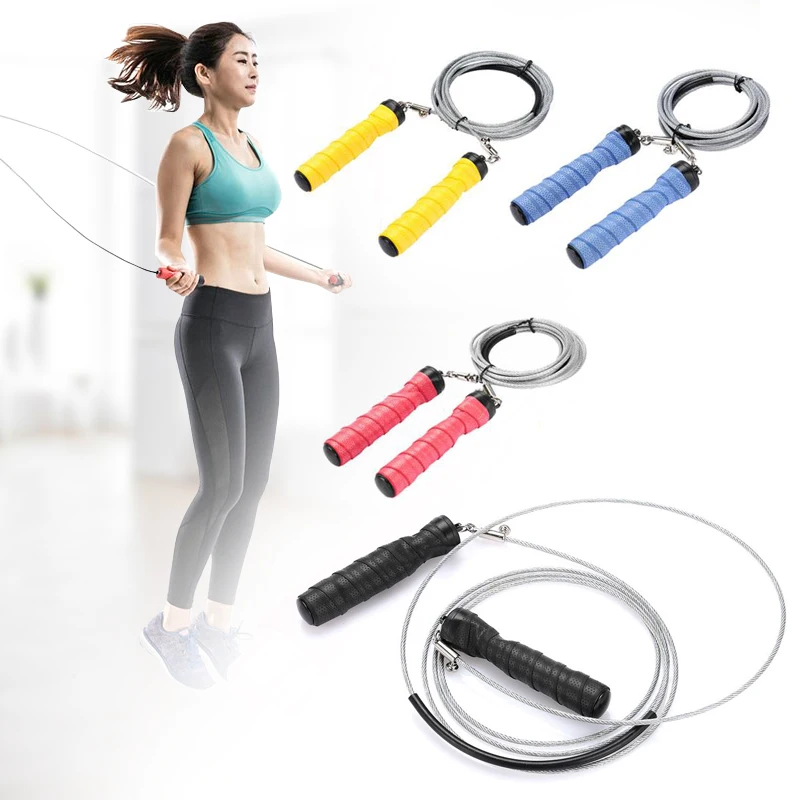 Jump Rope Steel Wire Double Ring Sports Gym Adjustable Speed Rope Skipping