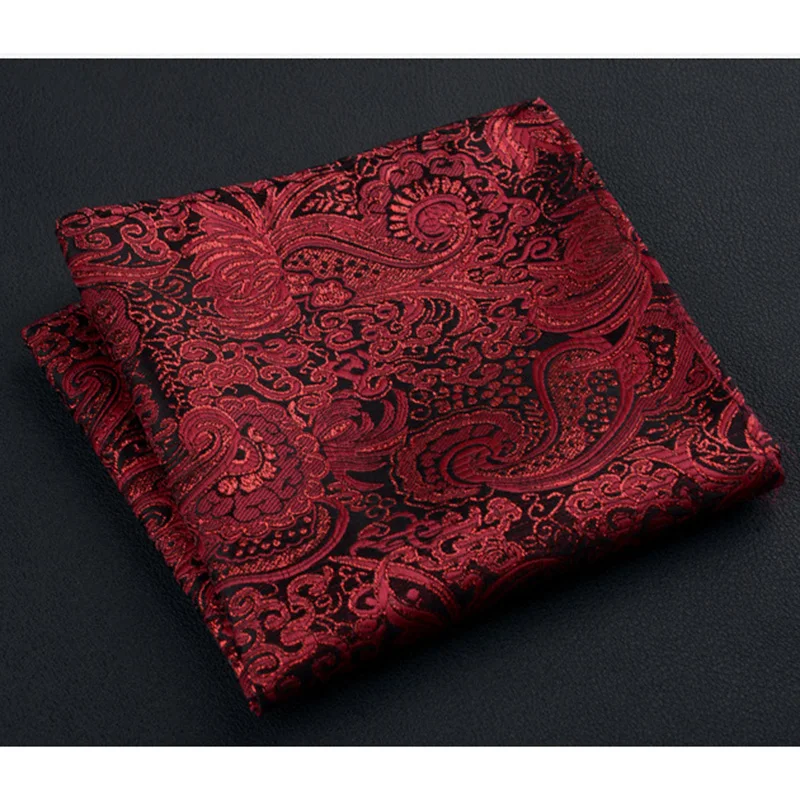 Fashion Pocket Square Green Navy Colorful Handkerchief 22*22cm Silk Floral Striped Paisley Hanky Suit Men's Business Wedding pocket square mini handkerchief