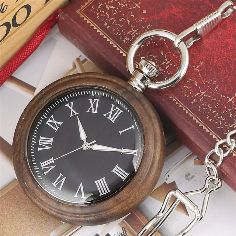 Retro Wooden Pocket Watch Male Clear Case Women Luminous Quartz Analog Pendant Watch Warcraft Retro Gift zegarek kieszonkowy