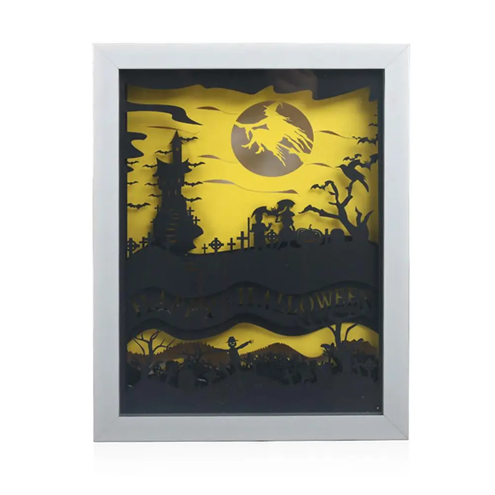 

Gift Photo Frame Paper-cut Light Box Night Light Paper Carving Night Light Creative Shadow Lamp