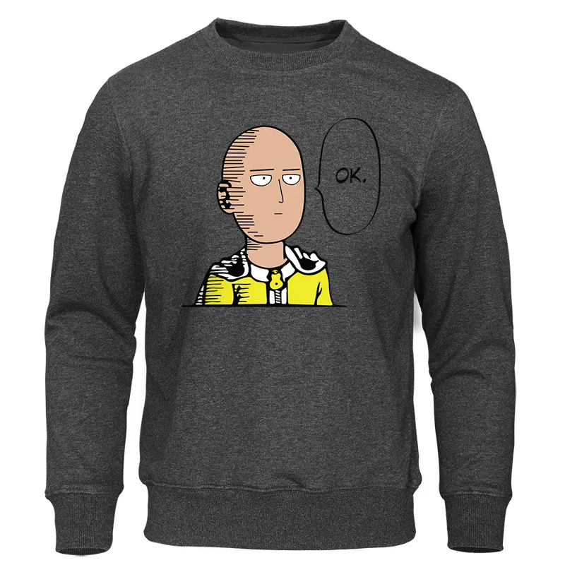 Аниме One Punch Man толстовки Saitama Sensei мужские японские свитшоты осень новая Толстовка Повседневная с круглым вырезом мужской спортивный костюм уличная одежда