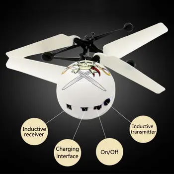 

Skull Ball Induction Aircraft Helicopter LED Suspension Flying Drone Children 090B