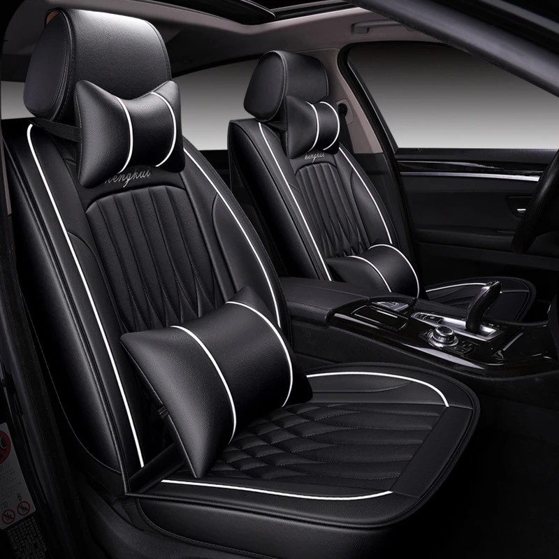 Luxury BLUE/BLACK Leather Look Car Seat Covers VW Tiguan Full Set
