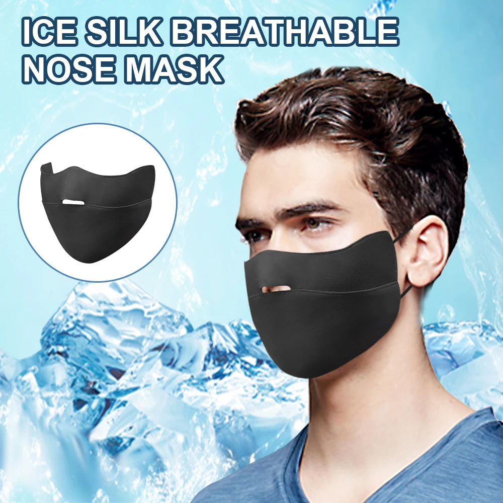 

Dust Face Mask Summer Double Ice Silk Breathable Black Mouth Mask Reusable Washable Universal Anti-fog Pollution Protect Masks