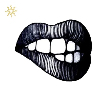 

2Pcs Waterproof Temporary Tattoo Sticker Sexy Mouth Heart Pattern Image Harajuku Punk Small Art Flash Tatto Fake Tatoo Stickers