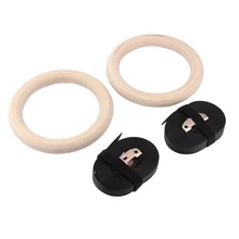 Wood Gymnastic Ring Grip Durable Adjustable Strap Comfortable Gym Fitness Accessories Fit Pull Muscle Gymnastic Rings Pushups