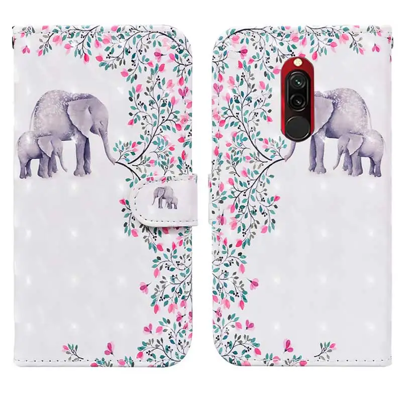 

Xiaomi Redmi 8A Case 3D Painted Leather Wallet Case For Redmi 8A 8 A Luxury Magnetic Flip Card Slot Protection Back Cover 6.22"