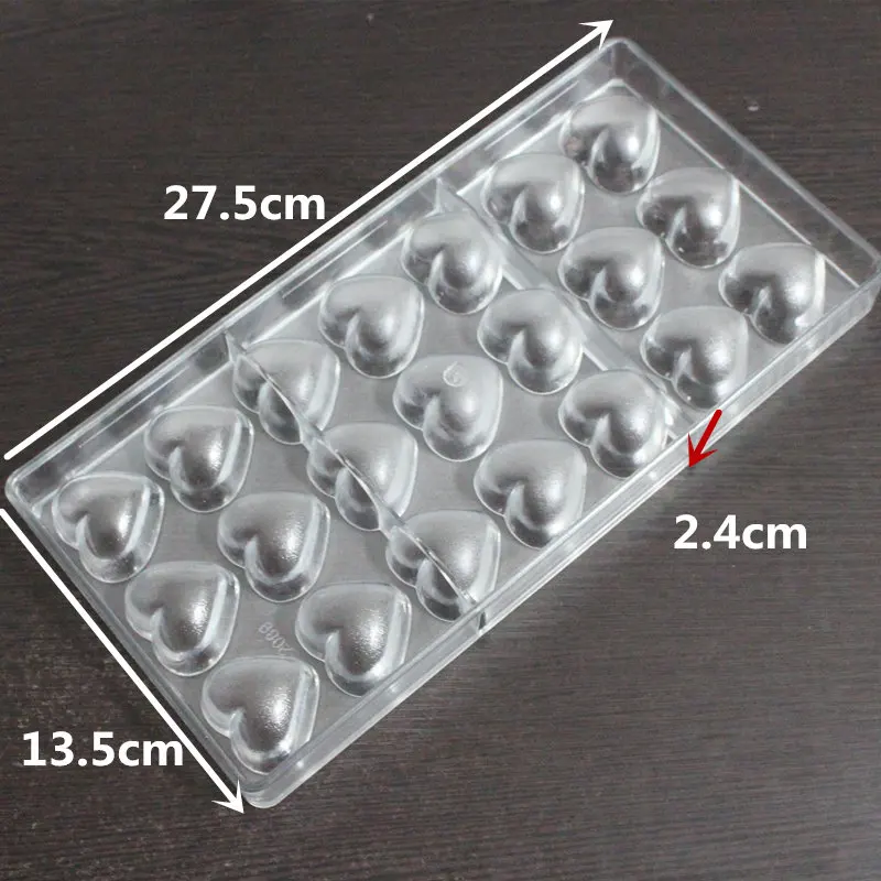 Золотая выпечка сердце Поликарбонат шоколадная форма PC монета для выпечки