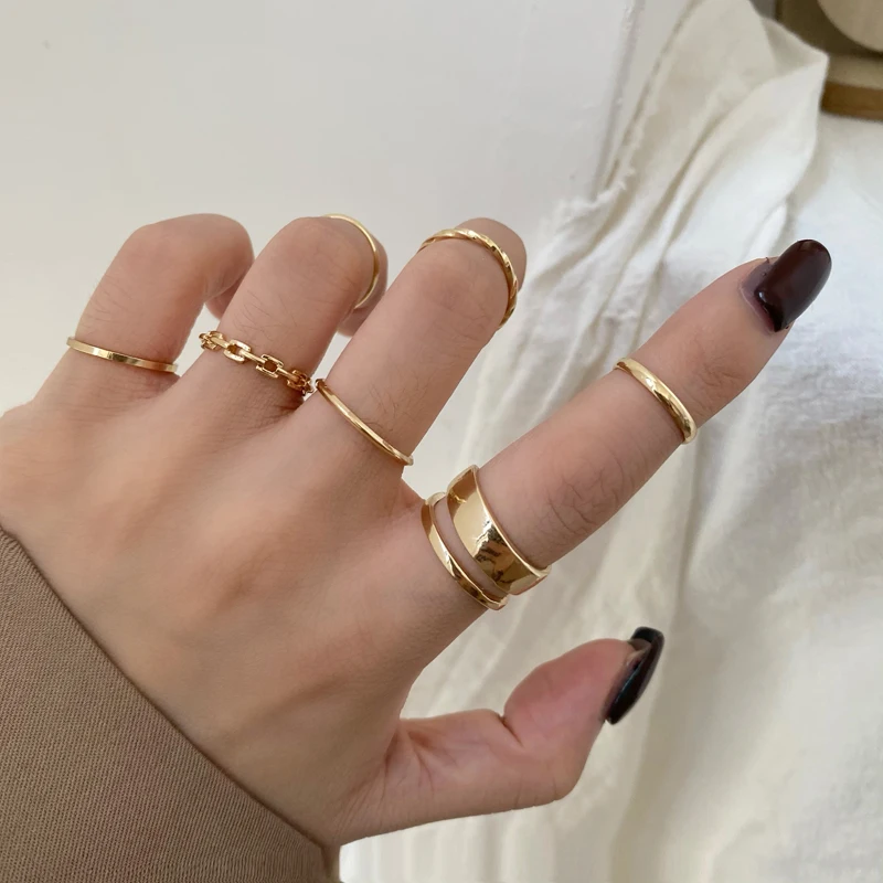 Moda biżuteria zestaw pierścieni gorąca sprzedaży stopu metalu Hollow okrągły otwarcie kobiety palec serdeczny dla dziewczyny Lady Party prezenty ślubne