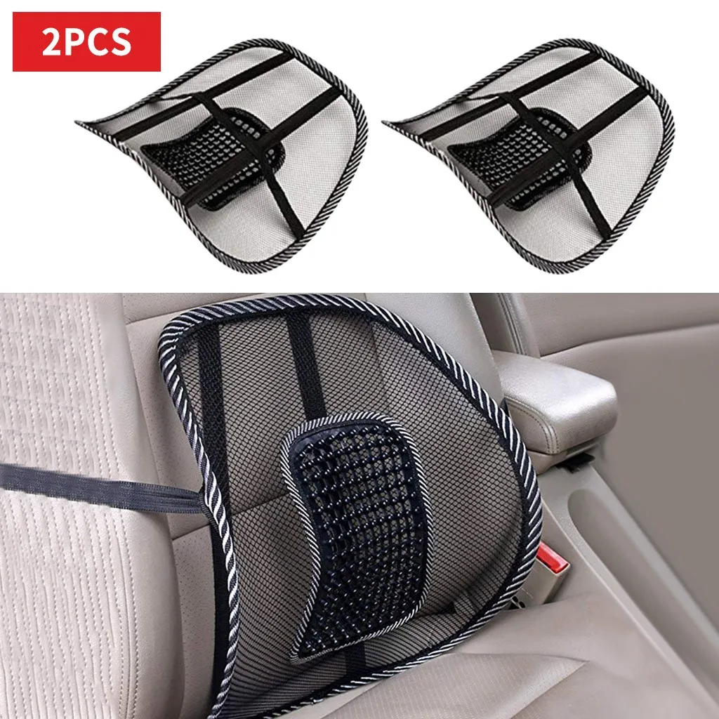 2x Bamboo Seat Memory Foam Cushion Hip Back Support Car Posture Coccyx Lumbar