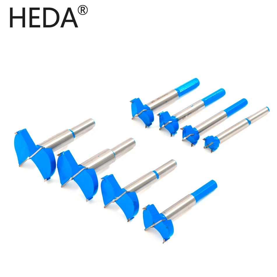 HEDA 15-60mm 1PC Round Shank Tungsten Carbide Cutter Forstner tips Woodworking Tools Hole Saw Cutter Hinge Boring Drill Bits